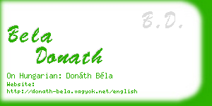 bela donath business card