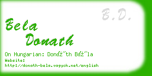 bela donath business card